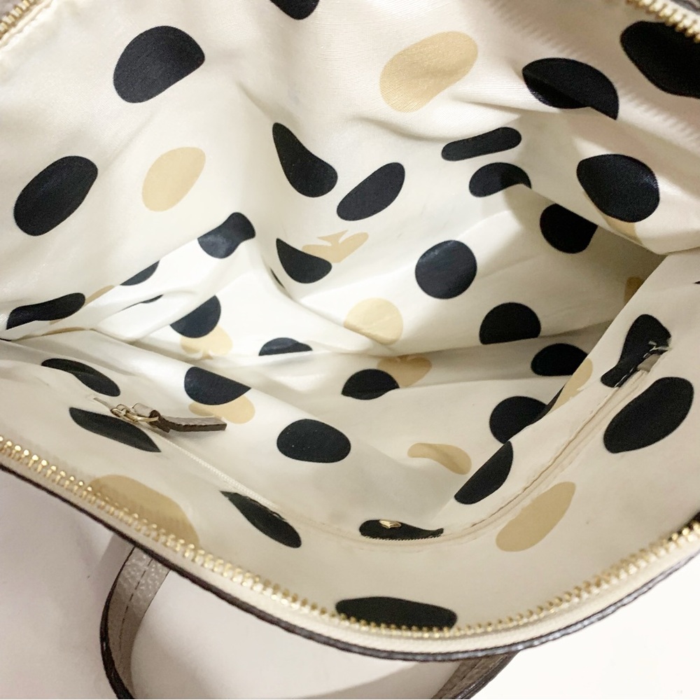 kate spade Taupe Pebbled Leather Grove Court Lainey Satchel Fully Lined Top Hand - Picture 9 of 14